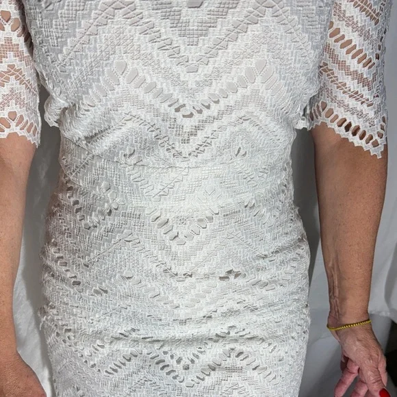 Maje Paris Rose Dantelle Blanc White Lace Mini Dress Size 1 (US 4-6) NWT